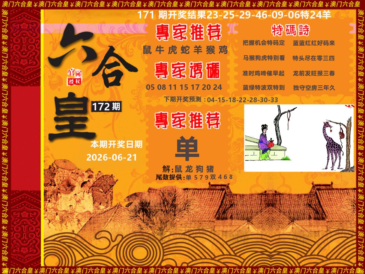 六合皇系列 第172期