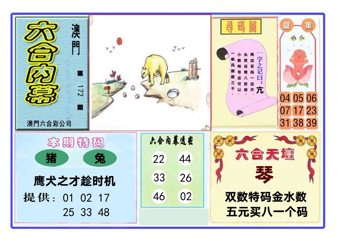 六合内幕 第172期
