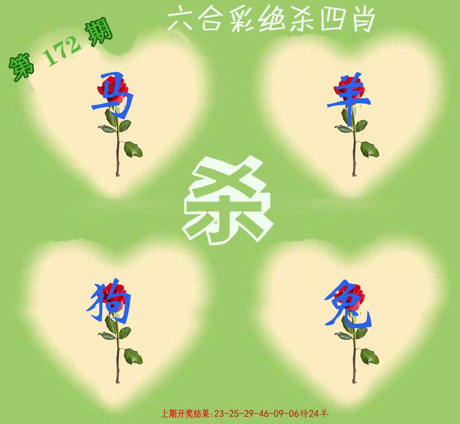 绝杀四肖 第172期