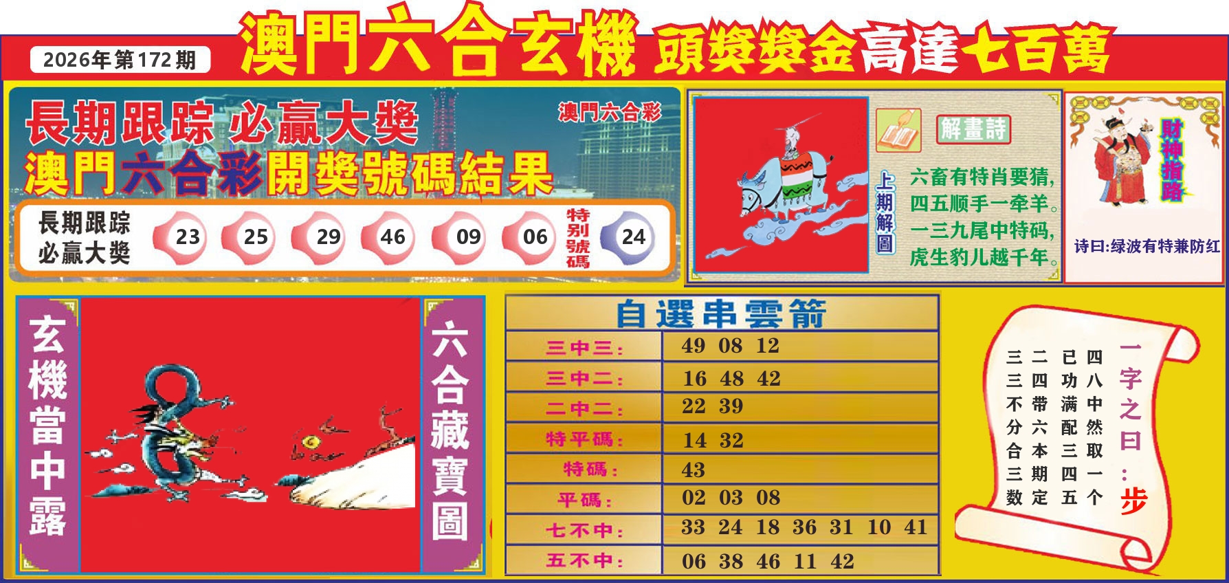 七星彩图C 第172期