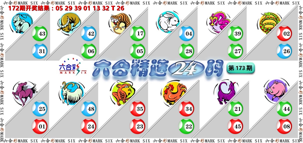 六合精选24码 第173期