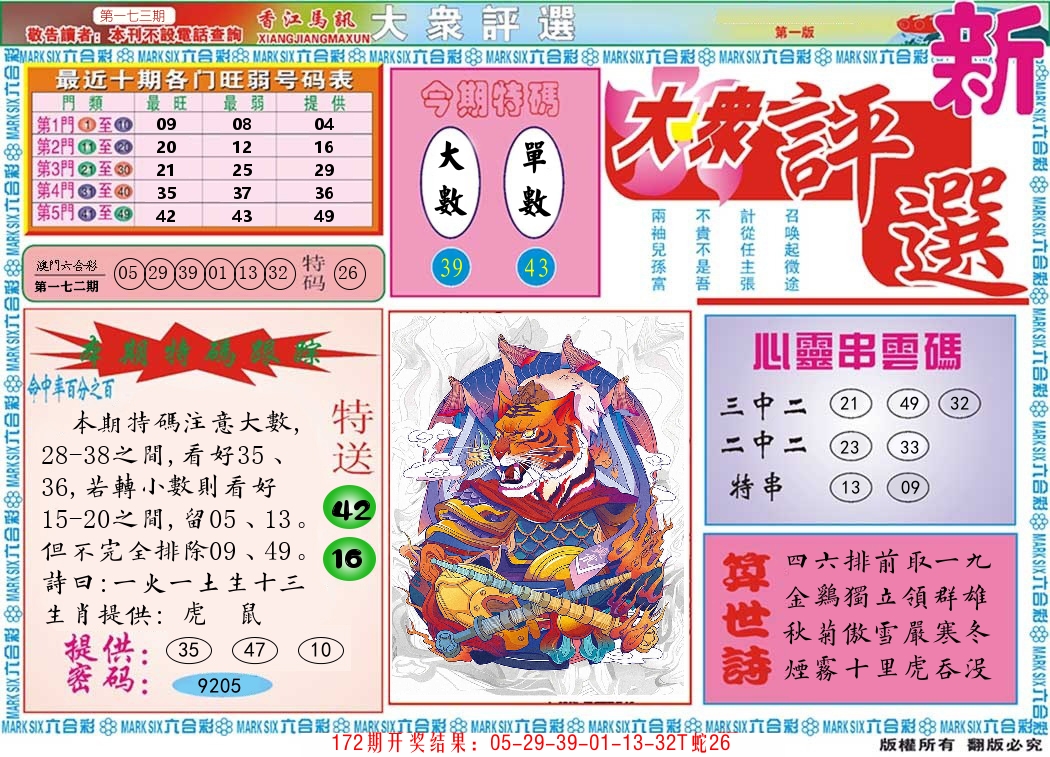 澳门大众评选 第173期