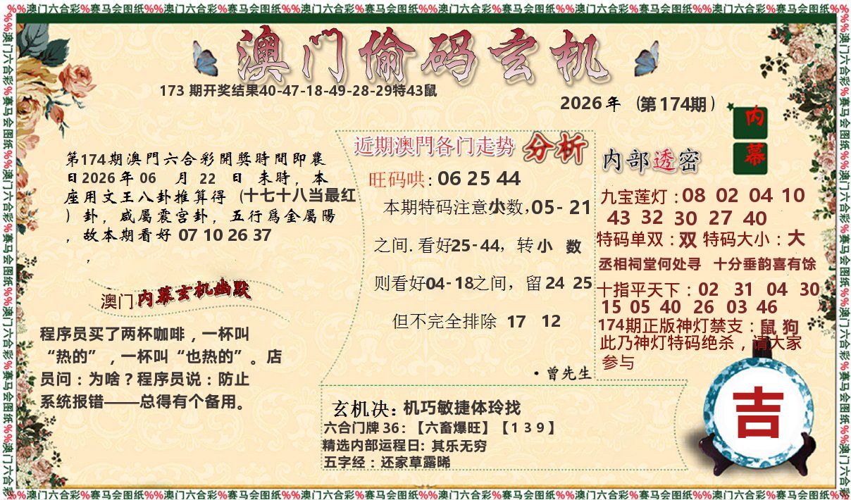 偷码玄机 第174期