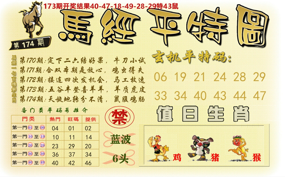 澳门平特图 第174期