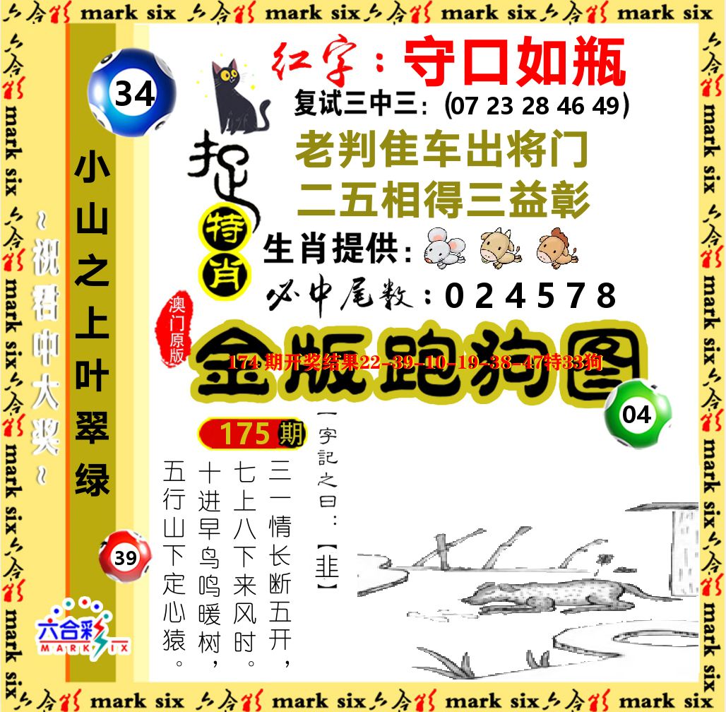 金版跑狗图 第175期
