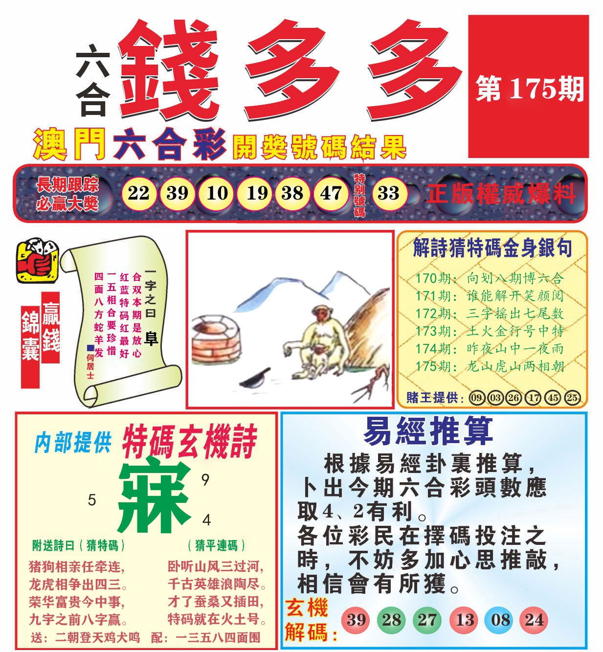 澳门钱多多B 第175期