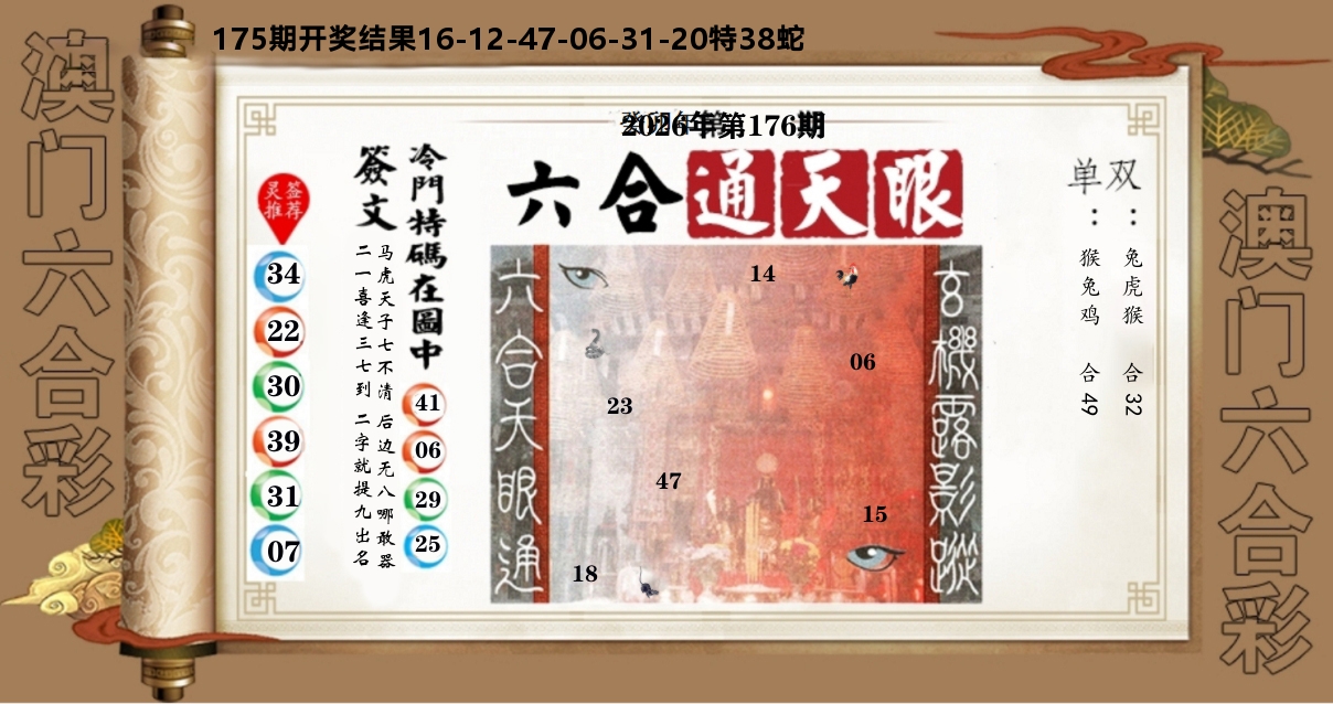 六合通天眼 第176期