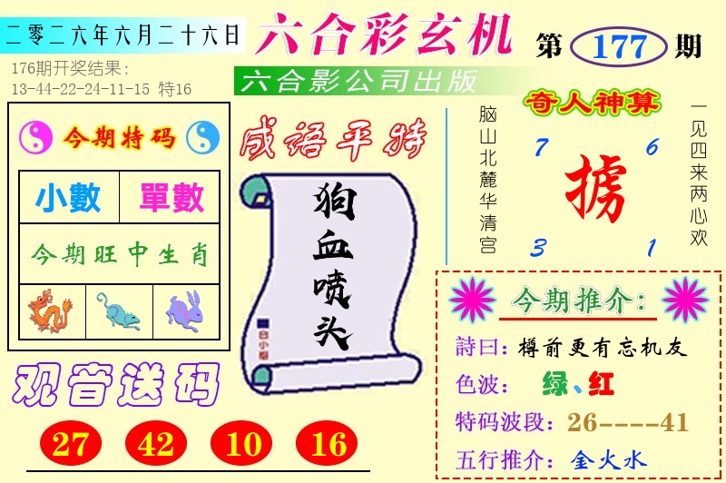 澳门六合玄机 第177期
