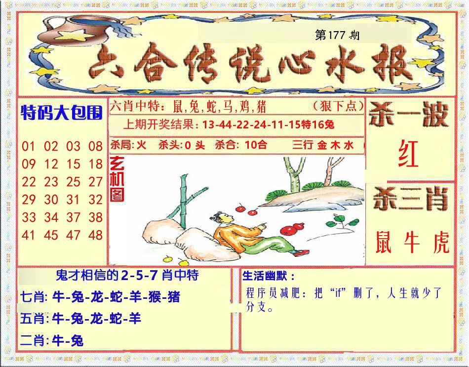六合传说心水报 第177期