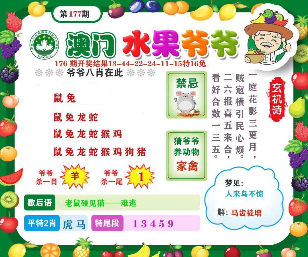 澳门水果爷爷 第177期