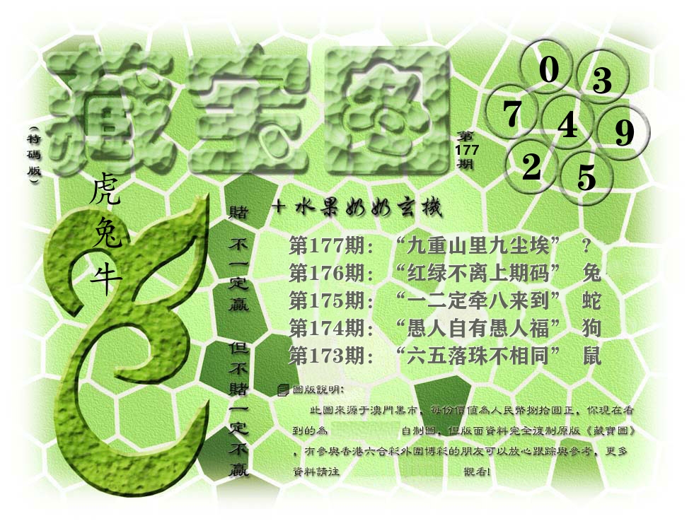 藏宝图奶奶玄机 第177期
