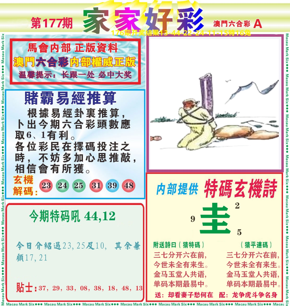 家家好彩A 第177期