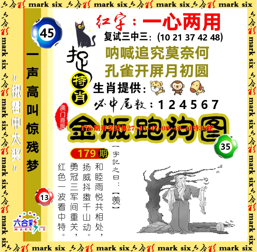 金版跑狗图 第179期