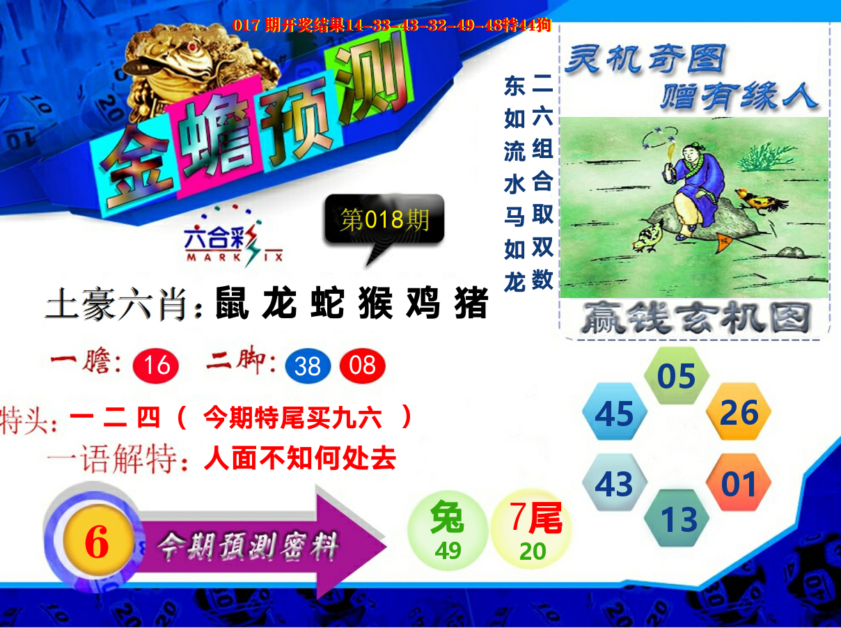 金蟾预测 第18期