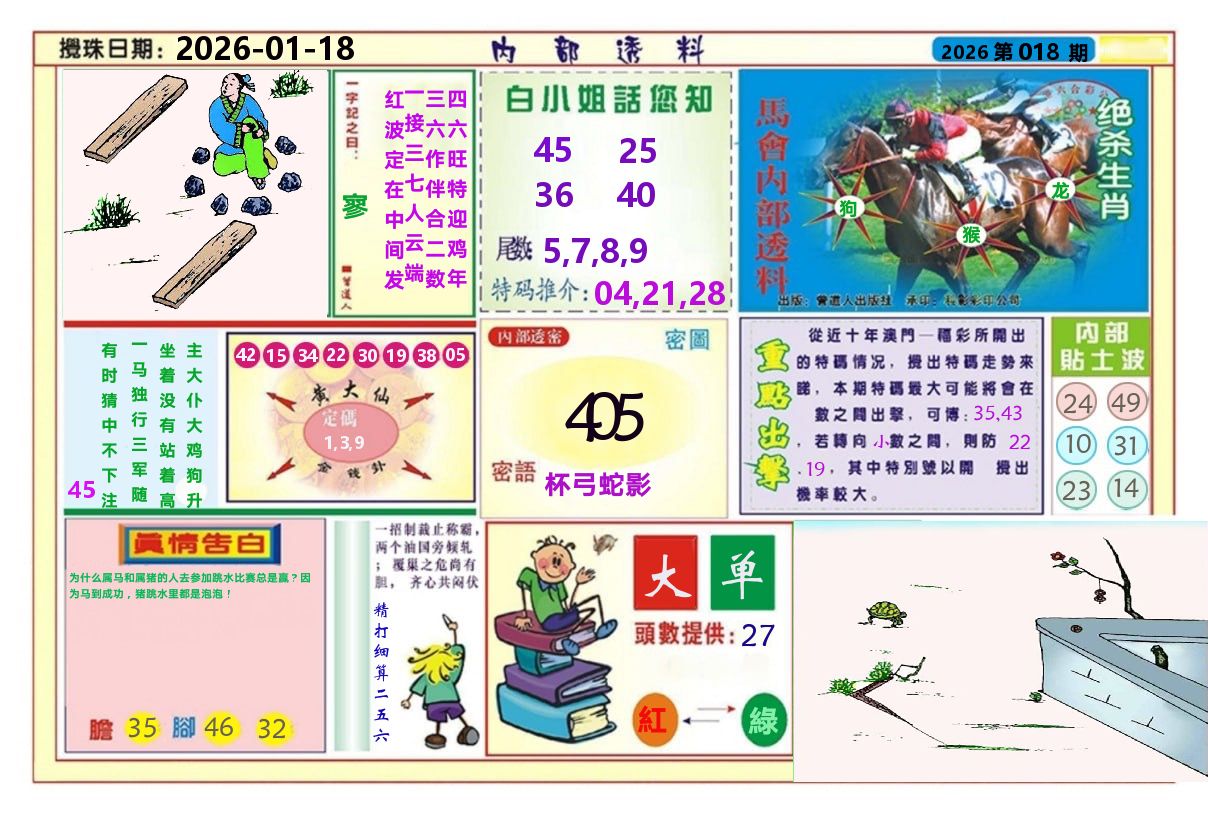 澳门内部透料A 第18期