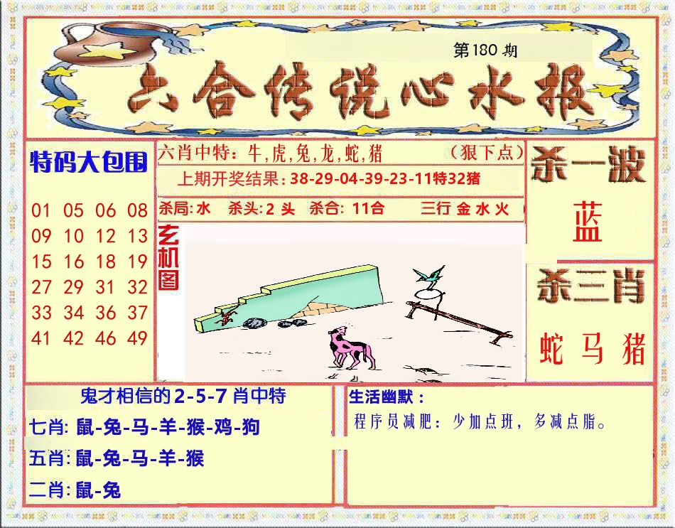 六合传说心水报 第180期