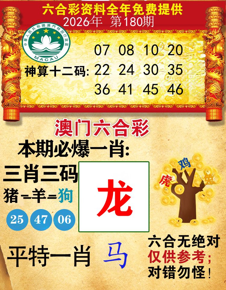 澳门必爆 第180期