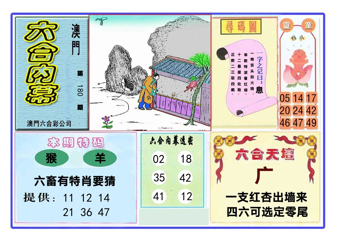 六合内幕 第180期