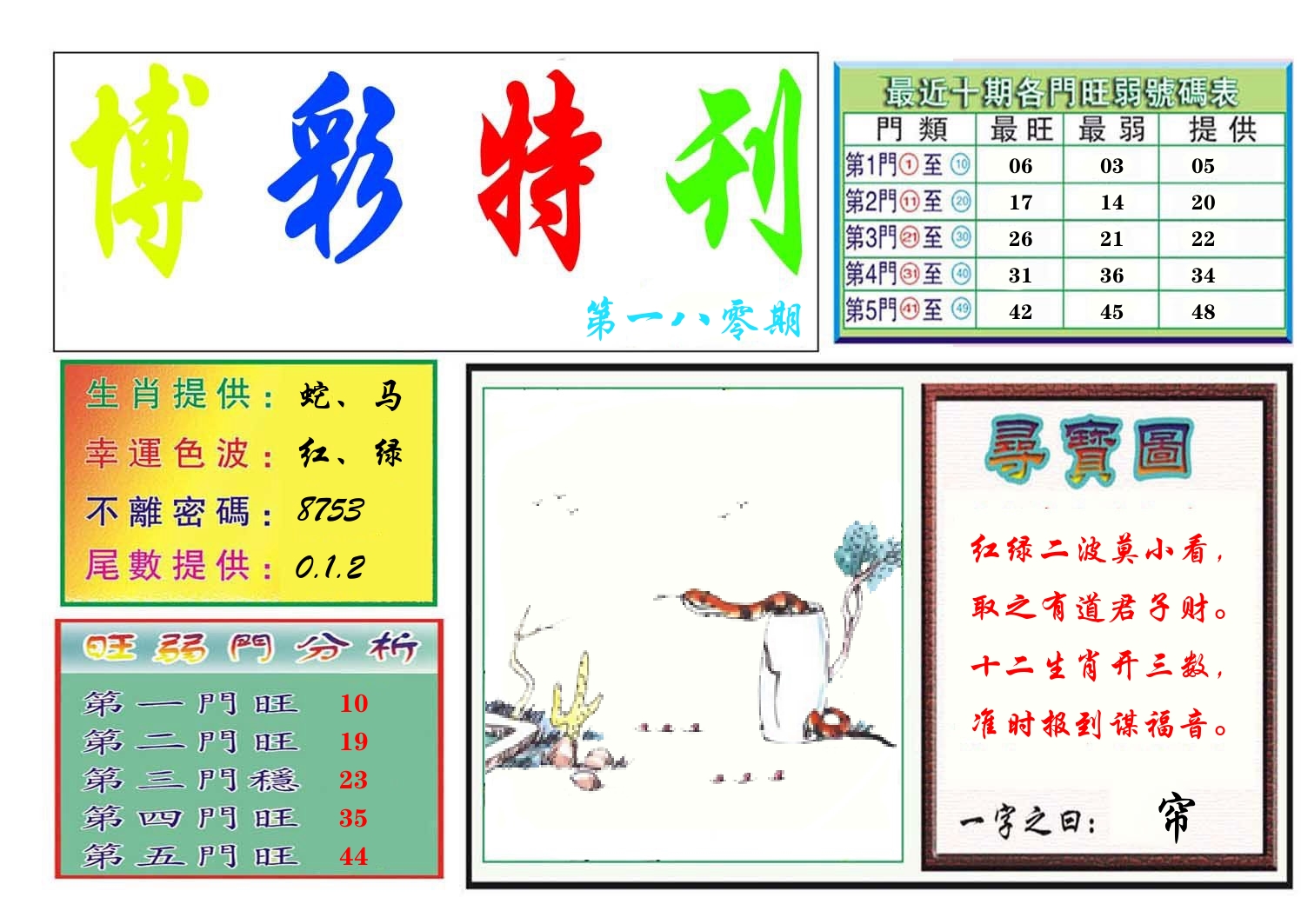 博彩特刊 第181期