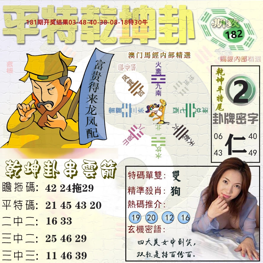 平特乾坤卦 第182期