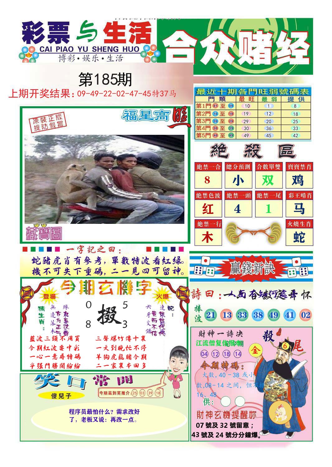 合众赌经 第185期