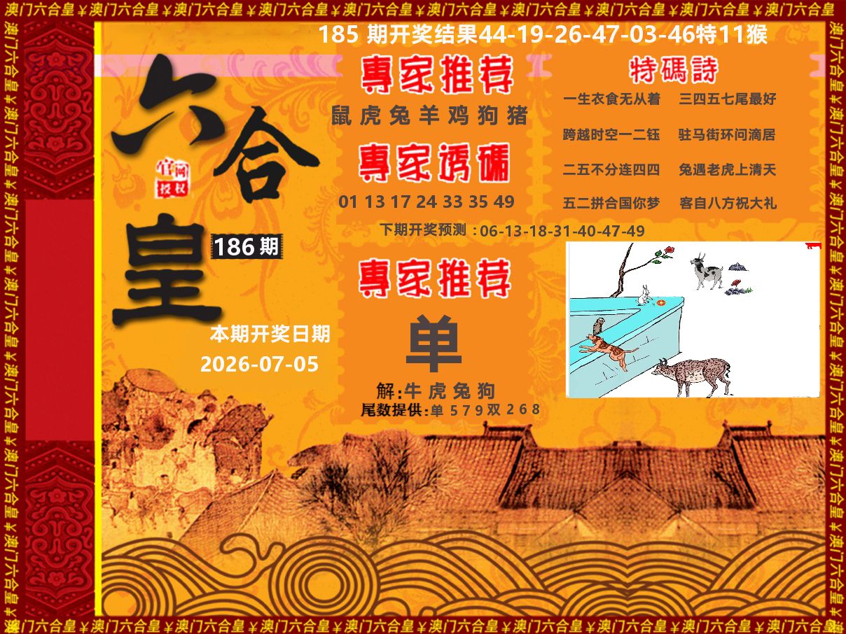 六合皇系列 第186期