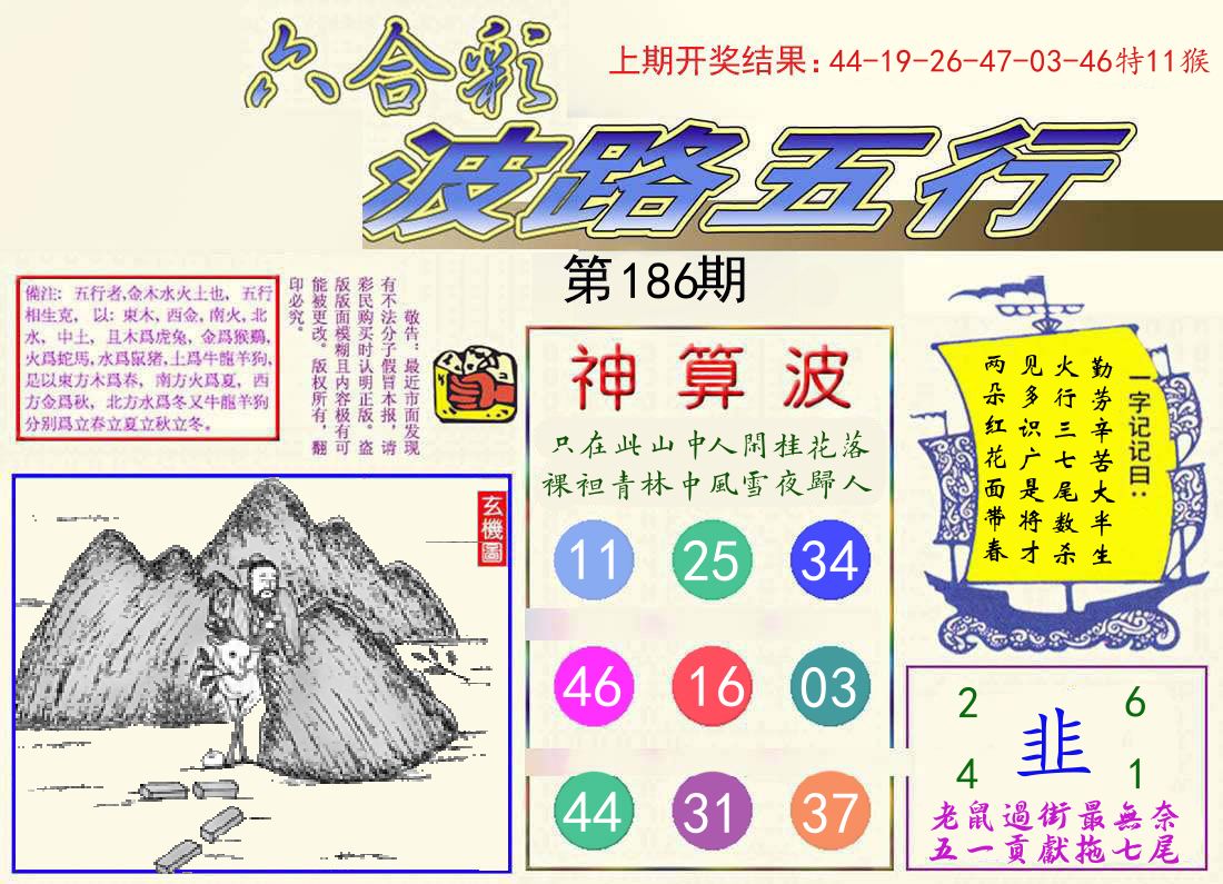 波路五行 第186期