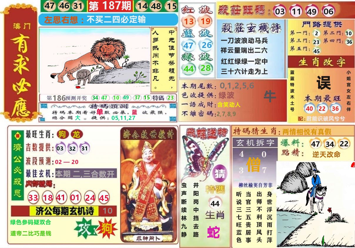 澳门有求必应 第187期