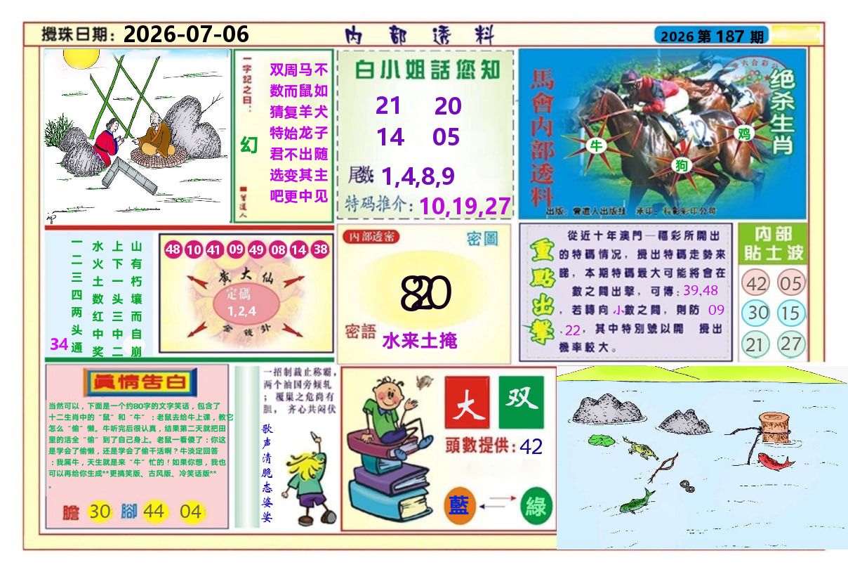 澳门内部透料A 第187期