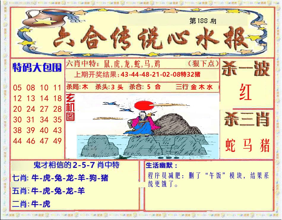 六合传说心水报 第188期