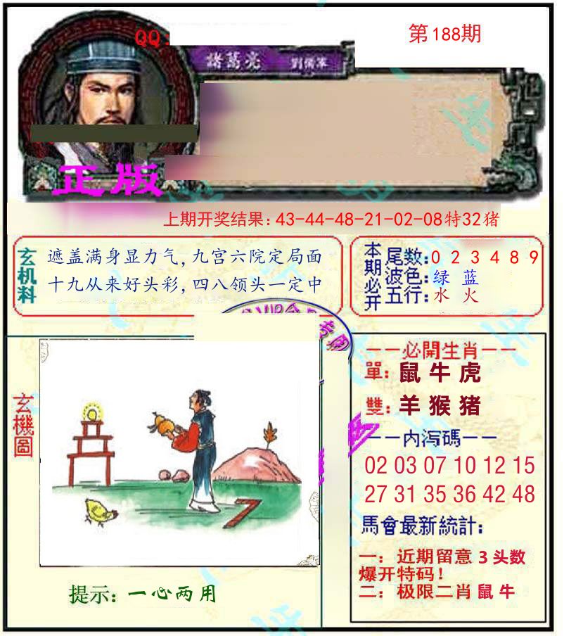 诸葛亮玄机 第188期
