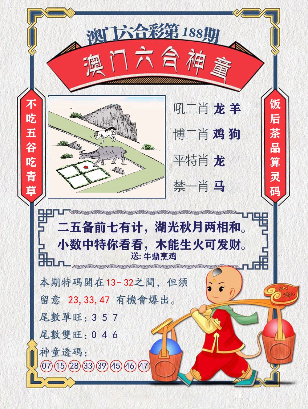 六合神童 第188期