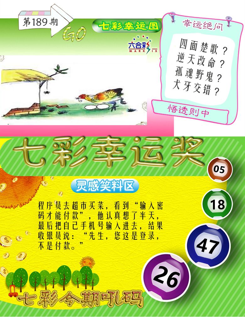 七彩幸运奖 第189期