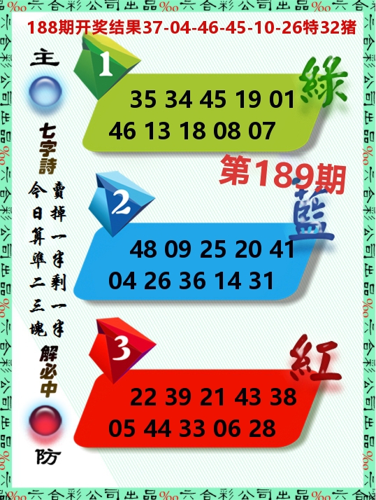 三波十码 第189期