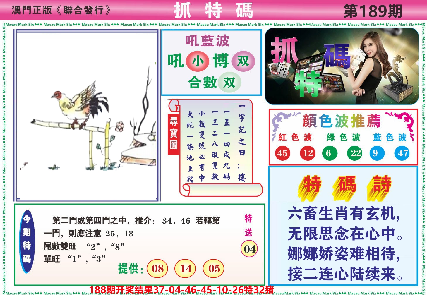 澳门抓特码A 第189期
