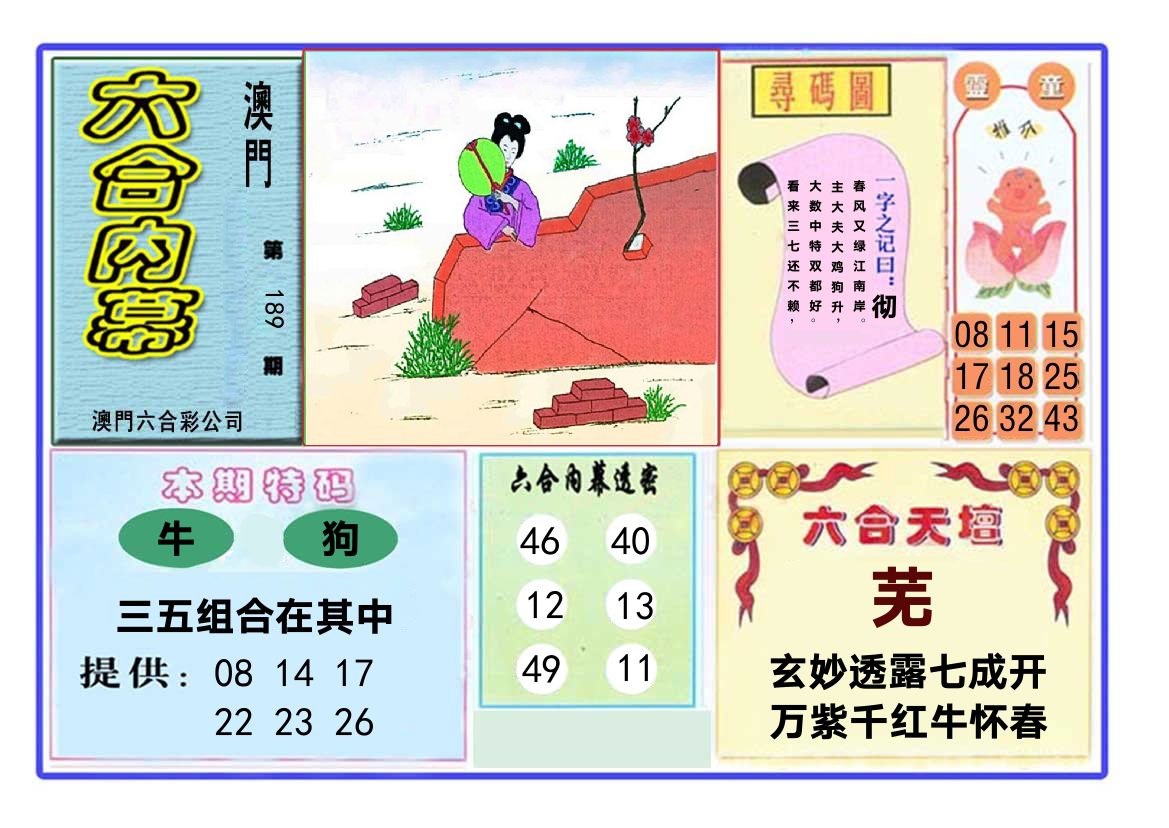 六合内幕 第189期