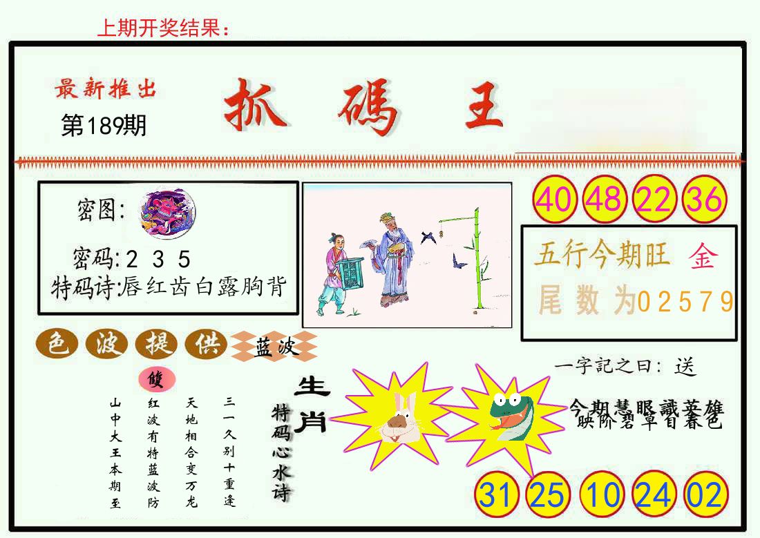 最新抓码王 第189期