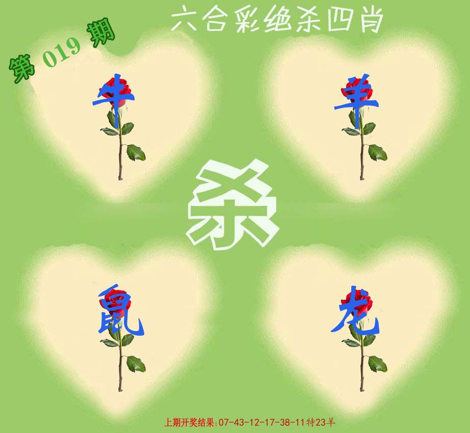 绝杀四肖 第19期