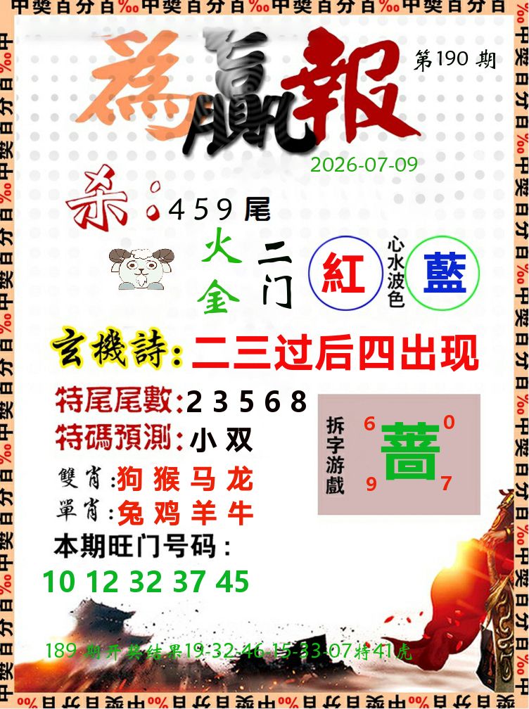为赢报 第190期
