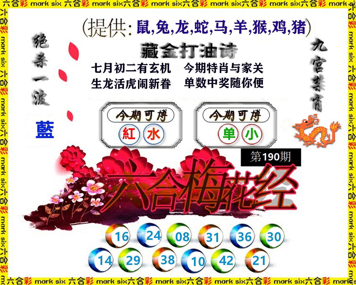 六合梅花经 第190期