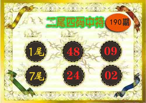 二尾四码中特 第190期