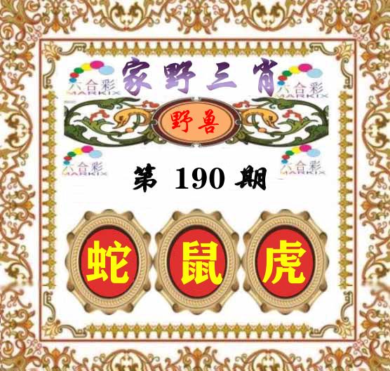 家野三肖 第190期