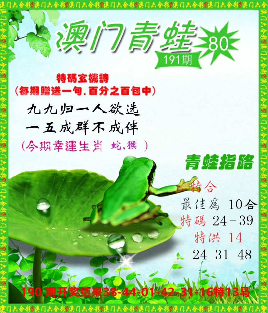 青蛙系列80 第191期