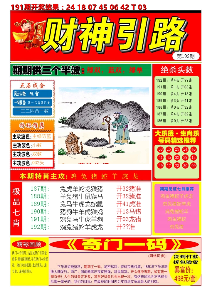 财神引路 第192期