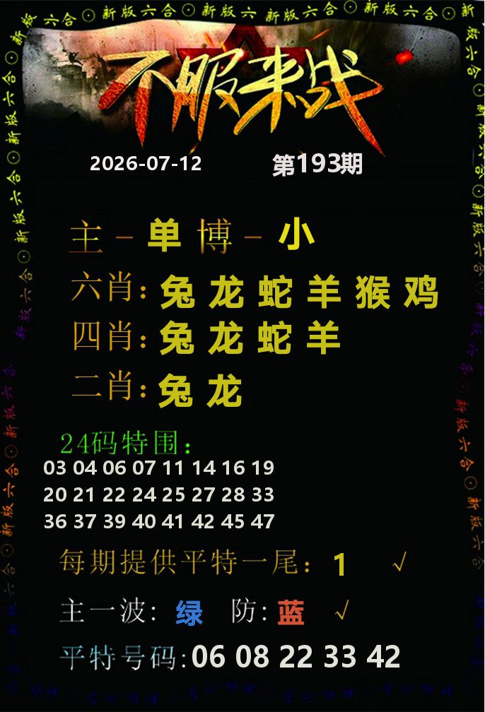不服来战 第193期