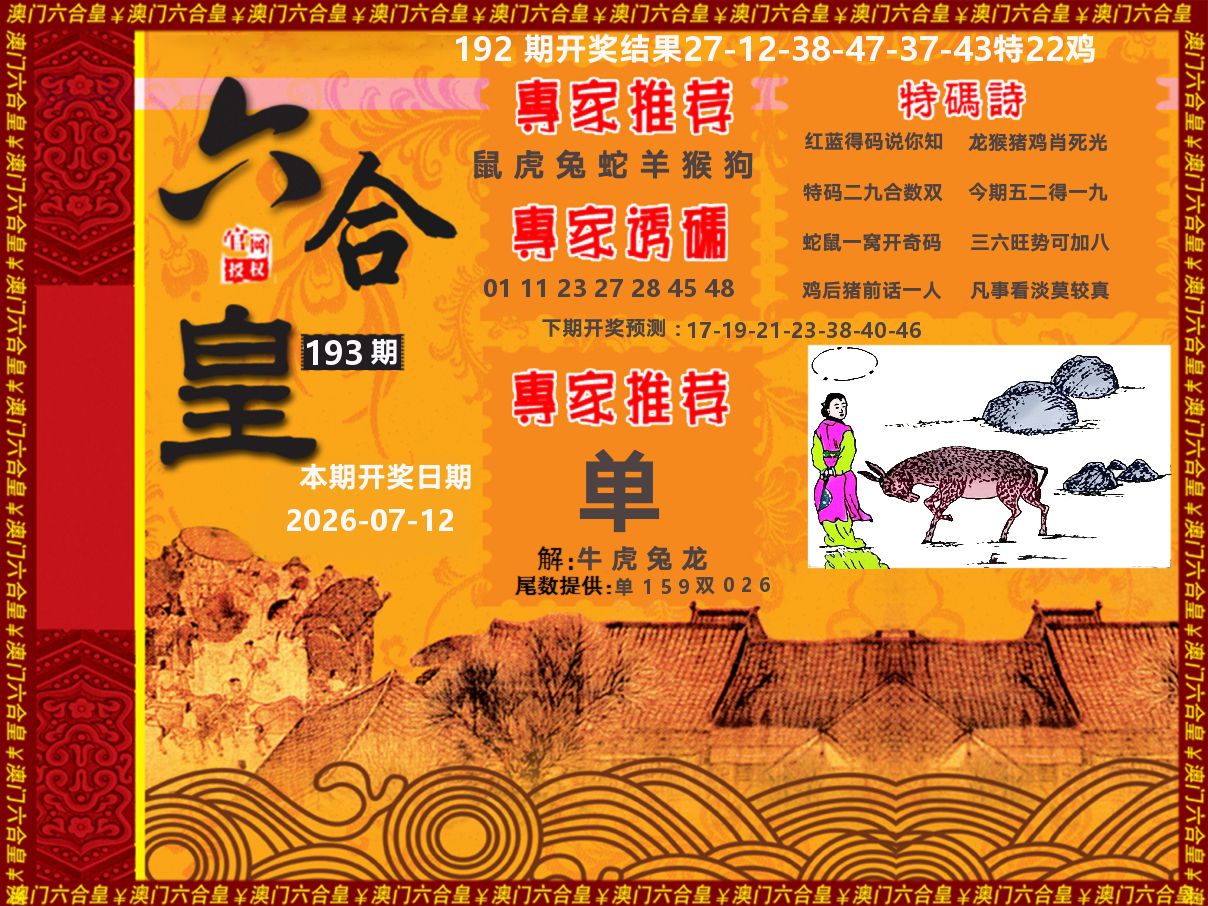 六合皇系列 第193期
