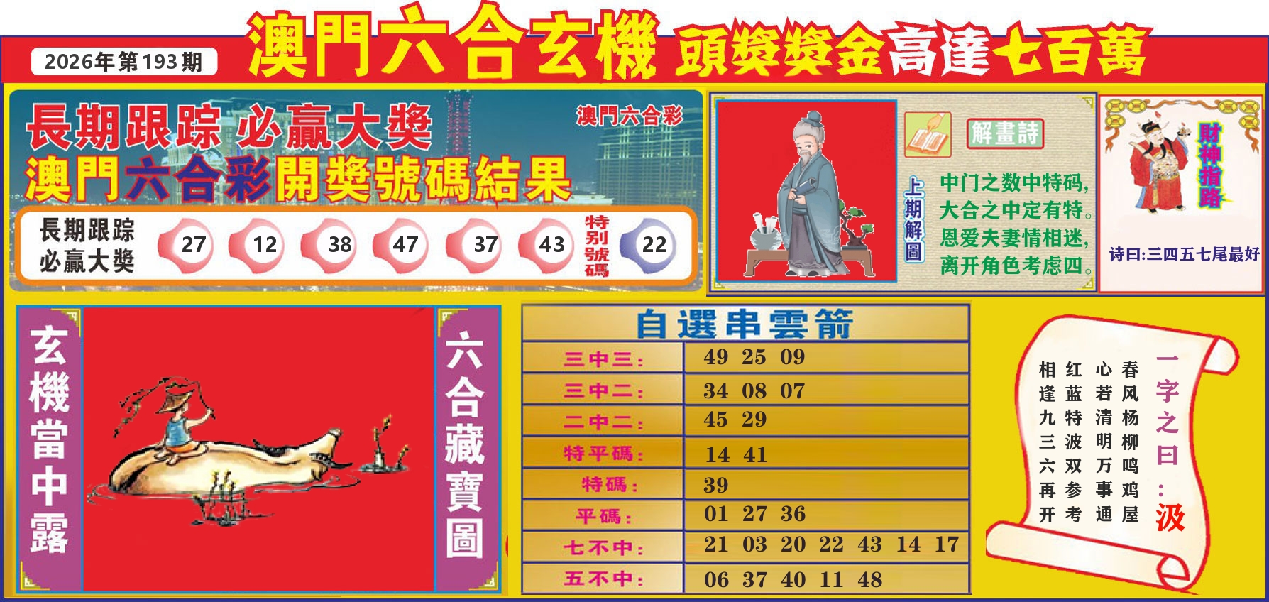 七星彩图C 第193期