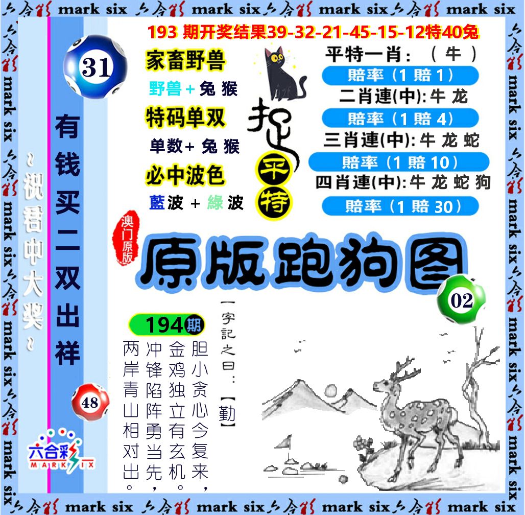 原版跑狗图 第194期