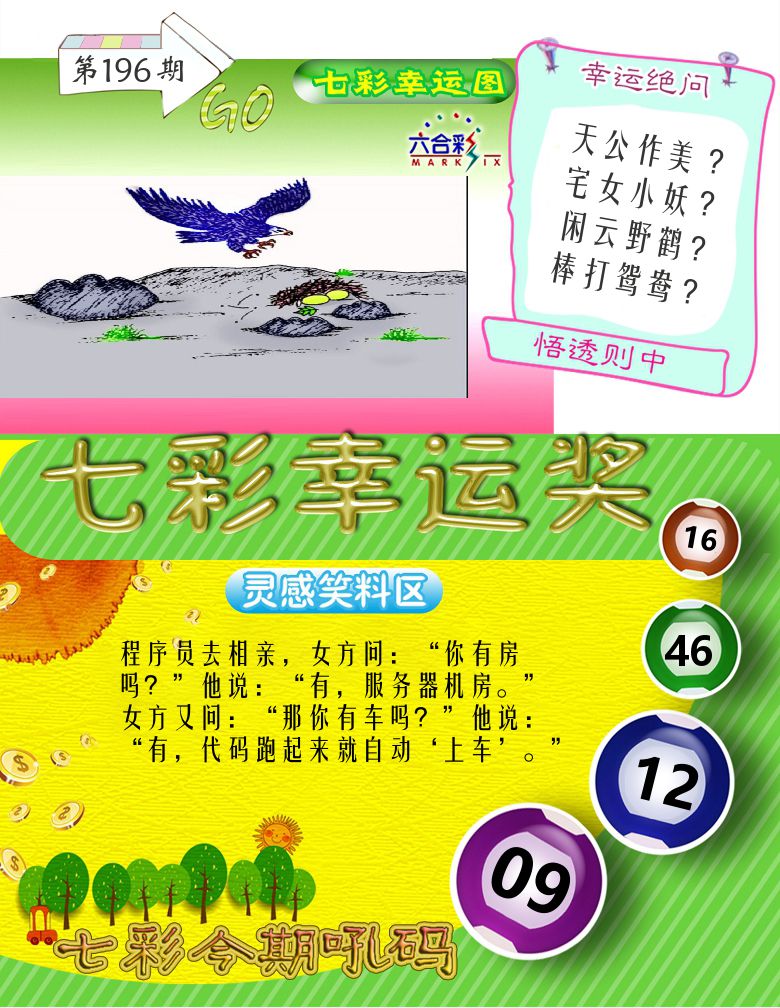 七彩幸运奖 第196期