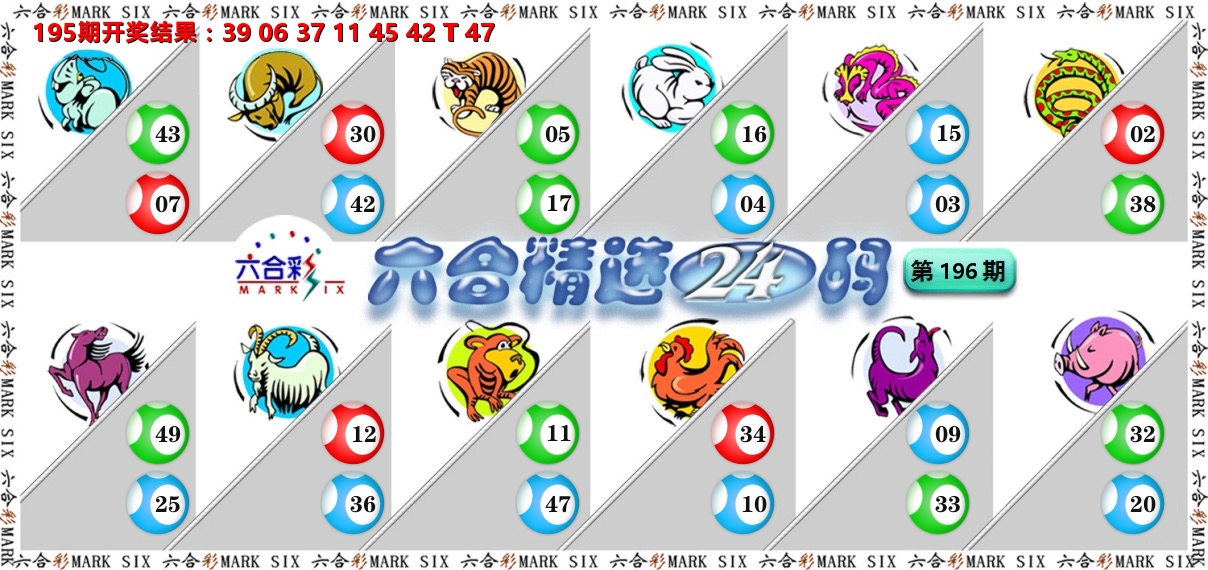 六合精选24码 第196期